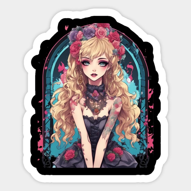 Anime Harajuku Goth Girl Sticker by animegirlnft